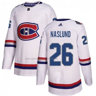 Camiseta Hockey Montreal Canadiens Mats Naslund Autentico 2017 100 Classic Blanco