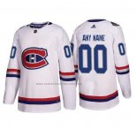 Camiseta Hockey Montreal Canadiens Personalizada Autentico 2017 100 Classic Blanco