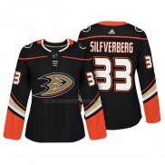 Camiseta Hockey Mujer Anaheim Ducks Jakob Silfverberg Autentico Jugador Negro