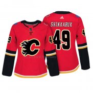 Camiseta Hockey Mujer Calgary Flames Hunter Shinkaruk Autentico Jugador Rojo