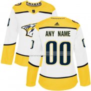 Camiseta Hockey Mujer Nashville Predators Personalizada Segunda Blanco