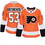 Camiseta Hockey Mujer Philadelphia Flyers Shayne Gostisbehere Autentico Jugador Naranja