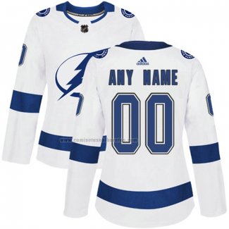 Camiseta Hockey Mujer Tampa Bay Lightning Personalizada Segunda Blanco