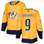 Camiseta Hockey Nashville Predators Filip Forsberg Primera Autentico Amarillo