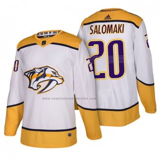 Camiseta Hockey Nashville Predators Miikka Salomaki Autentico Segunda 2018 Blanco