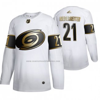 Camiseta Hockey Nino Carolina Golden Edition AHurricanes Niederreiter Autentico Blanco