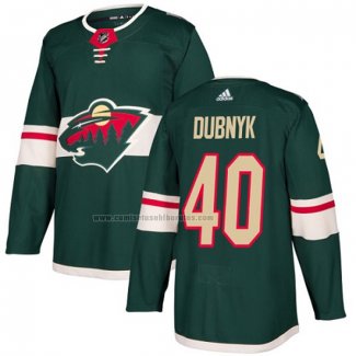 Camiseta Hockey Nino Minnesota Wild Devan Dubnyk Primera Autentico Verde