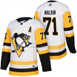 Camiseta Hockey Pittsburgh Penguins Evgeni Malkin Autentico Segunda 2018 Blanco