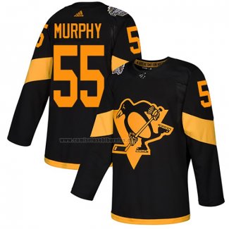 Camiseta Hockey Pittsburgh Penguins Larry Murphy Autentico 2019 Stadium Series Negro