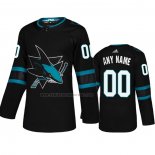 Camiseta Hockey San Jose Sharks Personalizada Alterno Autentico Negro