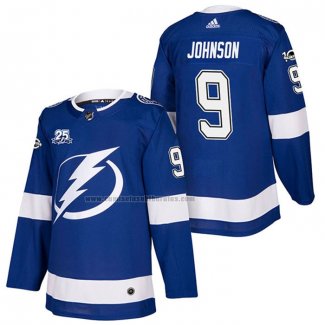 Camiseta Hockey Tampa Bay Lightning Tyler Johnson Autentico Primera 2018 Azul