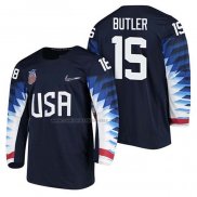 Camiseta Hockey USA Bobby Butler 2018 Olympic Azul