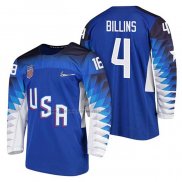 Camiseta Hockey USA Chad Billins 2018 Olympic Azul2