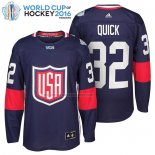 Camiseta Hockey USA Jonathan Quick Premier 2016 World Cup Azul