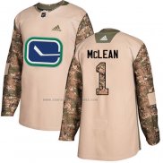 Camiseta Hockey Vancouver Canucks Kirk Mclean Autentico 2017 Veterans Day Camuflaje