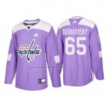 Camiseta Hockey Washington Capitals Andre Burakovsky Autentico 2018 Fights Cancer Violeta