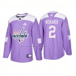 Camiseta Hockey Washington Capitals Matt Niskanen Autentico 2018 Fights Cancer Violeta