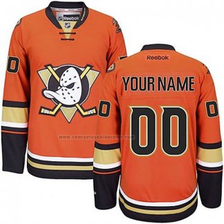 Camiseta Hockey Anaheim Ducks Personalizada Reebok Alterno Premier Naranja