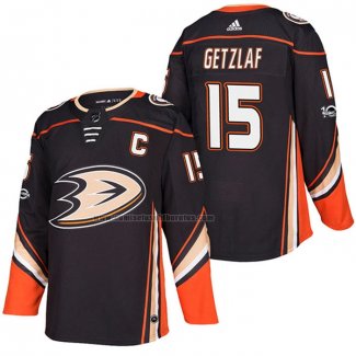 Camiseta Hockey Anaheim Ducks Ryan Getzlaf Primera Autentico 2018 Negro