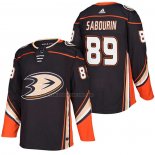 Camiseta Hockey Anaheim Ducks Scott Sabourin Primera Autentico 2018 Negro