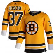 Camiseta Hockey Boston Bruins Patrice Bergeron Reverse Retro Autentico 2020-21 Amarillo