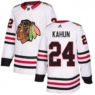 Camiseta Hockey Chicago Blackhawks Dominik Kahun Road Autentico Blanco