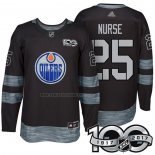 Camiseta Hockey Edmonton Oilers Darnell Nurse 1917-2017 100th Aniversario Negro