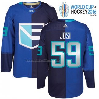 Camiseta Hockey Europa Roman Josi Premier 2016 World Cup Azul