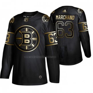 Camiseta Hockey Golden Edition Boston Bruins Brad Marchand Autentico Negro