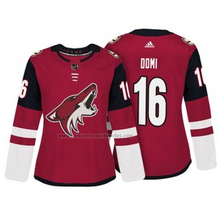 Camiseta Hockey Mujer Arizona Coyotes Max Domi Autentico Jugador Rojo