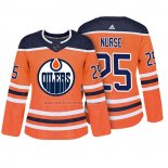 Camiseta Hockey Mujer Edmonton Oilers Darnell Nurse Autentico Jugador Naranja