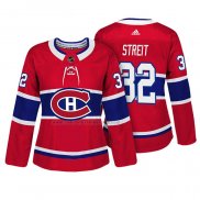 Camiseta Hockey Mujer Montreal Canadiens Mark Streit Autentico Jugador Rojo