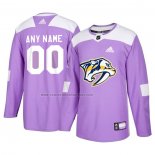 Camiseta Hockey Nashville Predators Personalizada Violeta