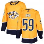 Camiseta Hockey Nashville Predators Roman Josi Primera Autentico Amarillo