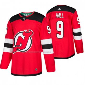 Camiseta Hockey New Jersey Devils Taylor Hall Primera Autentico Rojo