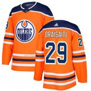 Camiseta Hockey Nino Edmonton Oilers Leon Draisaitl Primera Autentico Naranja