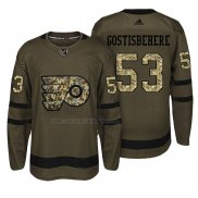 Camiseta Hockey Philadelphia Flyers Shayne Gostisbehere Salute To Service Verde Militar