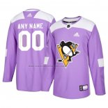 Camiseta Hockey Pittsburgh Penguins Personalizada Violeta