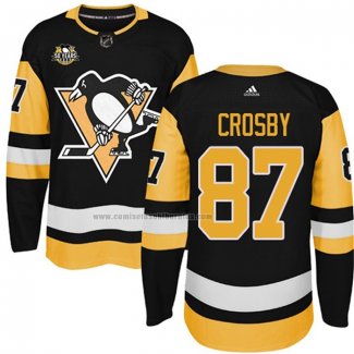 Camiseta Hockey Pittsburgh Penguins Sidney Crosby 50 Anniversary Primera Premier Negro