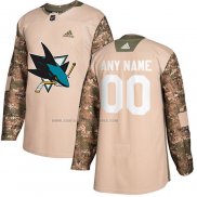 Camiseta Hockey San Jose Sharks Personalizada Autentico 2017 Veterans Day Camuflaje