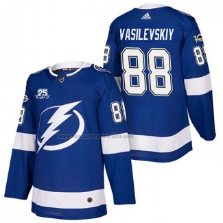 Camiseta Hockey Tampa Bay Lightning Andrei Vasilevskiy Autentico Primera 2018 Azul