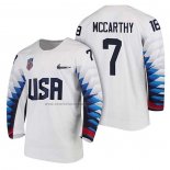 Camiseta Hockey USA John Mccarthy 2018 Olympic Blanco