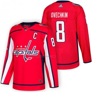 Camiseta Hockey Washington Capitals Alex Ovechkin Autentico Primera 2018 Rojo