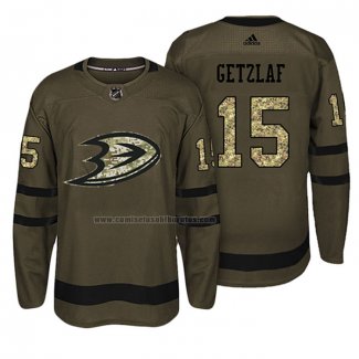 Camiseta Hockey Anaheim Ducks Ryan Getzlaf Salute To Service Verde Militar