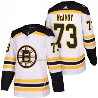 Camiseta Hockey Boston Bruins Charlie Mcavoy 2018 Segunda Autentico Blanco