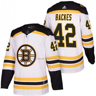 Camiseta Hockey Boston Bruins David Backes 2018 Segunda Autentico Blanco