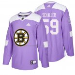 Camiseta Hockey Boston Bruins Tim Schaller 2018 Fights Cancer Violeta