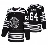 Camiseta Hockey Chicago Blackhawks David Kampf 2019 Winter Classic Negro