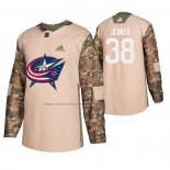 Camiseta Hockey Columbus Blue Jackets Boone Jenner Veterans Day Camuflaje