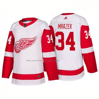 Camiseta Hockey Detroit Red Wings Petr Mrazek New Outfitted 2018 Blanco